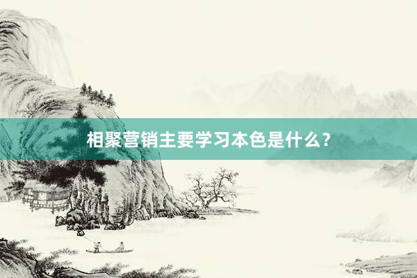 相聚营销主要学习本色是什么？